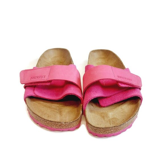 Birkenstock Oita Nubuck Suede Leather Sandals Womens 9 Mens 7 Fuchsia Tulip EU40 - Picture 6 of 9
